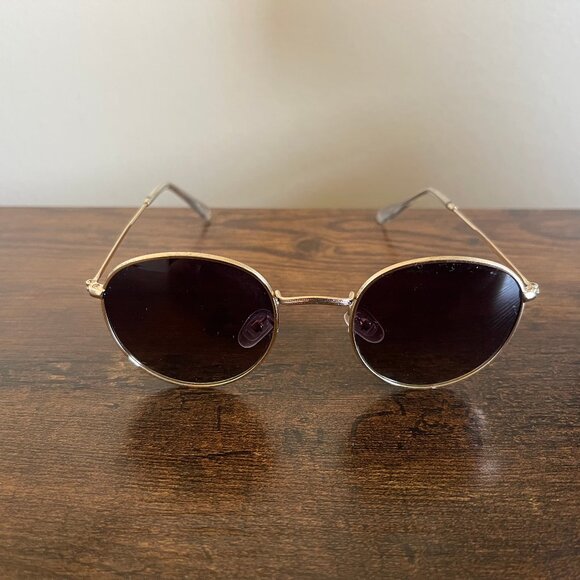 Retro Style Gold Metal Wire Round Sunglasses Frames Only 50-18-140 mm - Picture 1 of 5